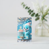 Modern Cupcake Logo Bakery Koch Catering Confetti Visitenkarte (Stehend Vorderseite)