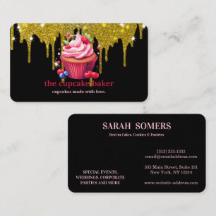 Modern Cupcake Logo Bakery Koch Catering Confetti Visitenkarte