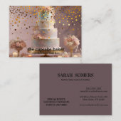 Modern Cupcake Logo Bakery Koch Catering Confetti Visitenkarte (Vorne/Hinten)