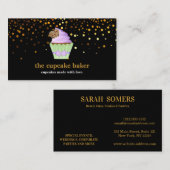 Modern Cupcake Logo Bakery Koch Catering Confetti Visitenkarte (Vorne/Hinten)