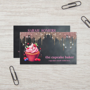 Modern Cupcake Logo Bakery Koch Catering Confetti Visitenkarte
