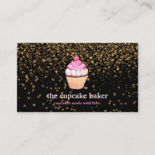 Modern Cupcake Logo Bakery Koch Catering Confetti  Visitenkarte