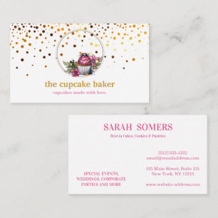 Modern Cupcake Logo Bakery Koch Catering Confetti Visitenkarte