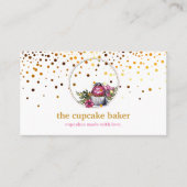 Modern Cupcake Logo Bakery Koch Catering Confetti Visitenkarte (Vorderseite)