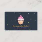 Modern Cupcake Logo Bakery Koch Catering Confetti Visitenkarte (Vorderseite)