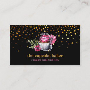 Modern Cupcake Logo Bakery Koch Catering Confetti Visitenkarte