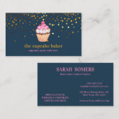 Modern Cupcake Logo Bakery Koch Catering Confetti Visitenkarte (Vorne/Hinten)
