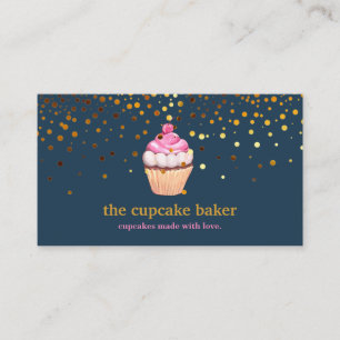 Modern Cupcake Logo Bakery Koch Catering Confetti Visitenkarte
