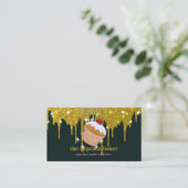 Modern Cupcake Logo Bakery Koch Catering Confetti Visitenkarte (Stehend Vorderseite)