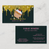 Modern Cupcake Logo Bakery Koch Catering Confetti Visitenkarte (Vorne/Hinten)