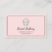 Modern Cupcake Pink Bakery Visitenkarte (Vorderseite)