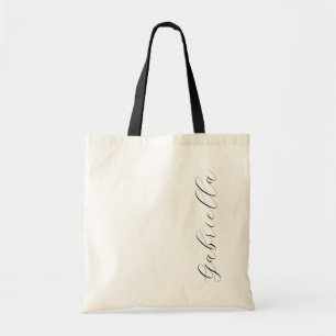 Modern Cursive Vertical Script Name Bridal Gift To Tragetasche