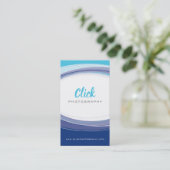 MODERN CURVE DESIGN Minimal Aqua Marine blau grau Visitenkarte (Stehend Vorderseite)