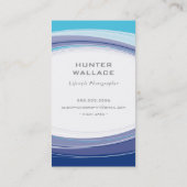 MODERN CURVE DESIGN Minimal Aqua Marine blau grau Visitenkarte (Rückseite)