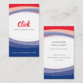 MODERN CURVE DESIGN Minimaler Handel Rot Marine Bl Visitenkarte (Vorne/Hinten)