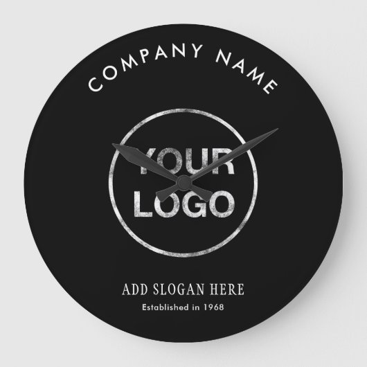 Modern Curve Logo Design Company Große Wanduhr (Vorderseite)