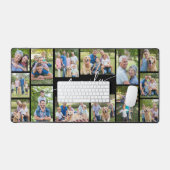 Modern Custom 14 Photo Collage Family Script  Schreibtischunterlage (Tastatur & Maus)