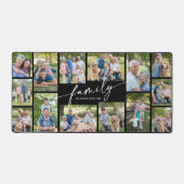 Modern Custom 14 Photo Collage Family Script  Schreibtischunterlage (Vorderseite)