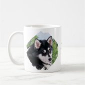 Modern Custom 2 Photo Paint Brushstroke Dog Kaffeetasse (Links)