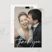 Modern Custom 2 Wedding Photos Chic Dankeskarte (Vorne/Hinten)