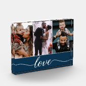 Modern Custom 3 Fotos Liebe Script blau (Links)