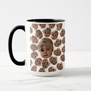 Modern Custom Baby Face Opa Oma Birthday Tasse