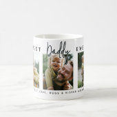 Modern Custom Best Daddy Ever | 3 Photo Kaffeetasse (Mittel)