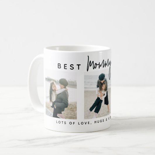 Modern Custom Best Mommy Ever | 3 Photo Kaffeetasse (Vorderseite Links)