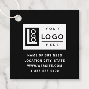 Modern Custom Black Business Logo und QR Code Geschenkanhänger