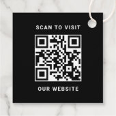 Modern Custom Black Business Logo und QR Code Geschenkanhänger (Rückseite)