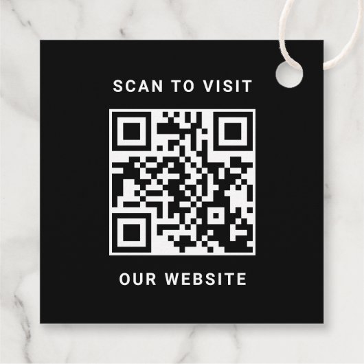 Modern Custom Black Business Logo und QR Code Geschenkanhänger (Rückseite)