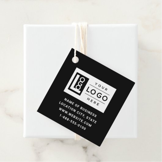 Modern Custom Black Business Logo und QR Code Geschenkanhänger (Beispiel)