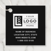 Modern Custom Black Business Logo und QR Code Geschenkanhänger (Vorderseite)