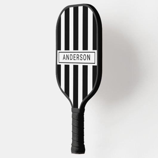 Modern Custom Black Stripe Personalized Pickleball Schläger (Links)