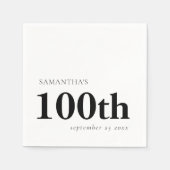 Modern Custom Black Text 100. Serviette (Vorderseite)