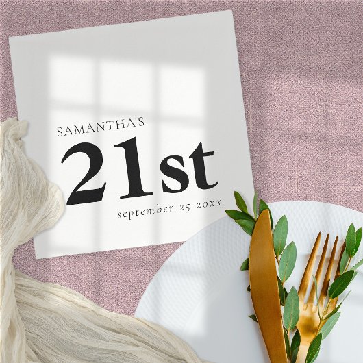 Modern Custom Black Text 21. Serviette