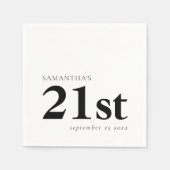 Modern Custom Black Text 21. Serviette (Vorderseite)