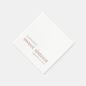 Modern Custom Blush Pink Sweet 16 Name Datum Serviette (Ecke)