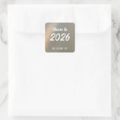 Modern Custom Brushed Metal 2026 New Years Party Quadratischer Aufkleber (Tasche)