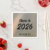 Modern Custom Brushed Metal 2026 New Years Party Serviette (Beispiel)