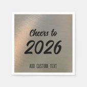 Modern Custom Brushed Metal 2026 New Years Party Serviette (Vorderseite)