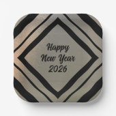 Modern Custom Brushed Metal Happy New Years Party Pappteller (Vorderseite)