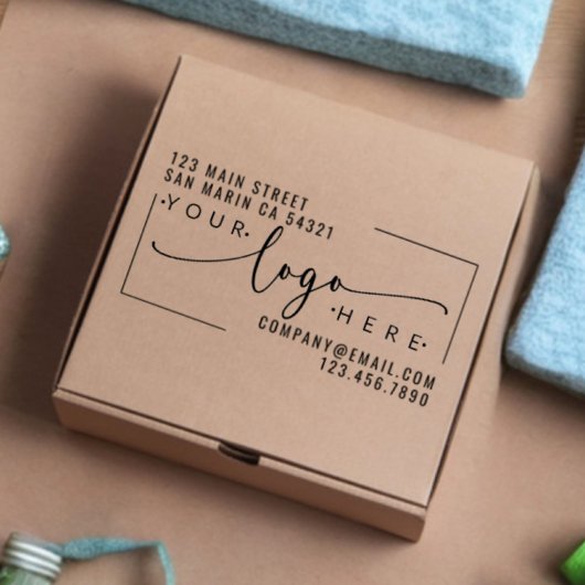 Modern Custom Business Company Logo-Rücksendeadres Gummistempel