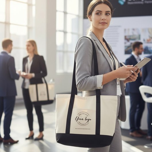 Modern Custom Business Logo and website  Tragetasche