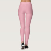 Modern Custom Business Logo Baby Pink White Strip Leggings (Rückseite)