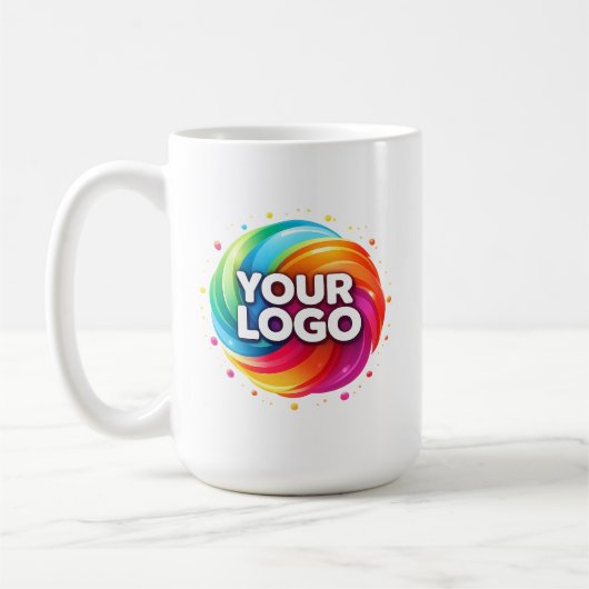 Modern Custom Business Logo Branded Large Kaffeetasse (Links)