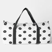 Modern Custom Business Logo Muster weiß Duffle Bag (Vorderseite)