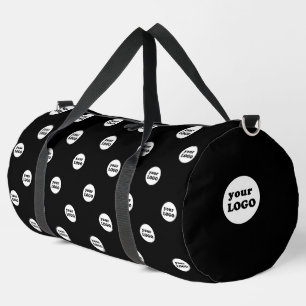 Modern Custom Business Logo Pattern Schwarz Duffle Bag