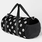 Modern Custom Business Logo Pattern Schwarz Duffle Bag (Rechte Ecke)