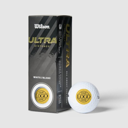 Modern Custom Business Logo Yellow Branded Golfball (Verpackungen)